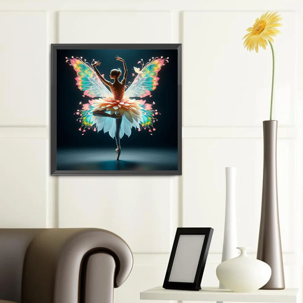 Diamond Painting - Full Round Drill - Butterfly Dancing Beauty(Canvas|40*40cm)
