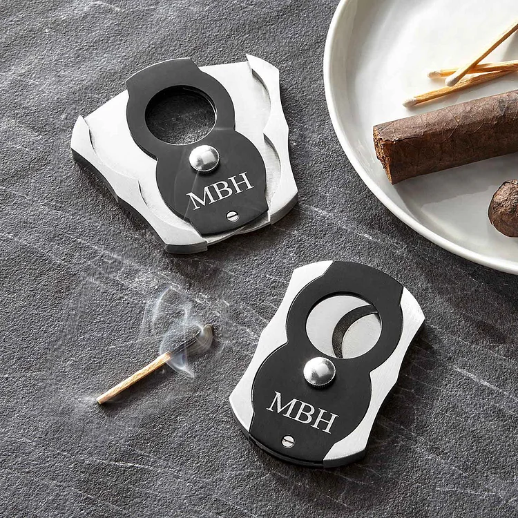 Personalized Monogram Cigar Cutter with Laser Engraving for Men
