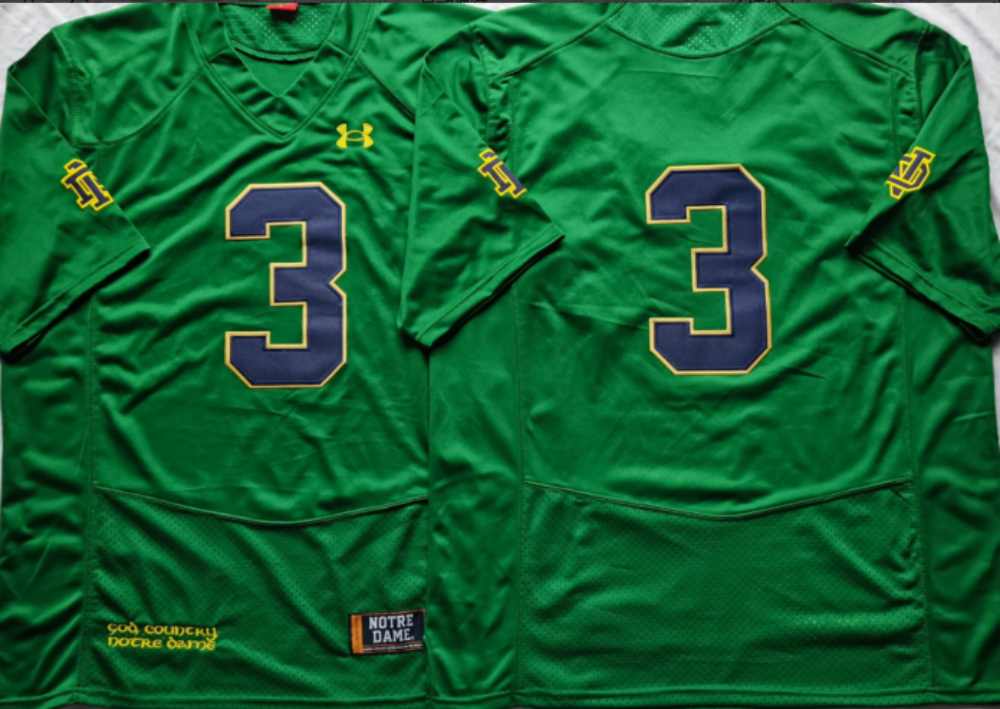 Men's Notre Dame Fighting Irish Joe Montana #3 Green Player Game Jersey