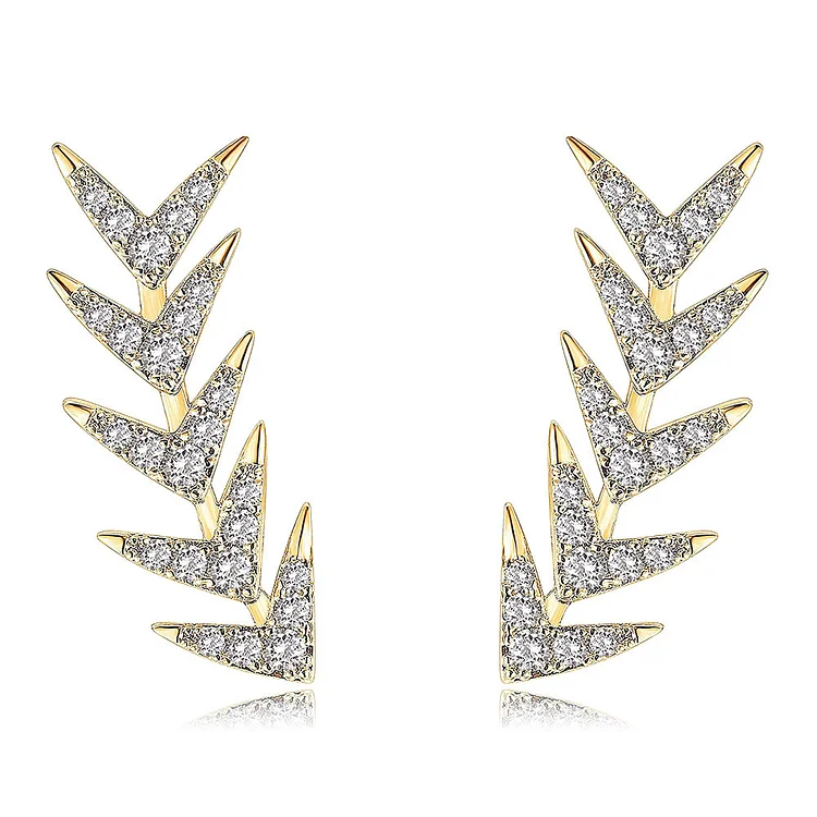 Diamond-Set Arrow Stud Earrings for Woman for Girls