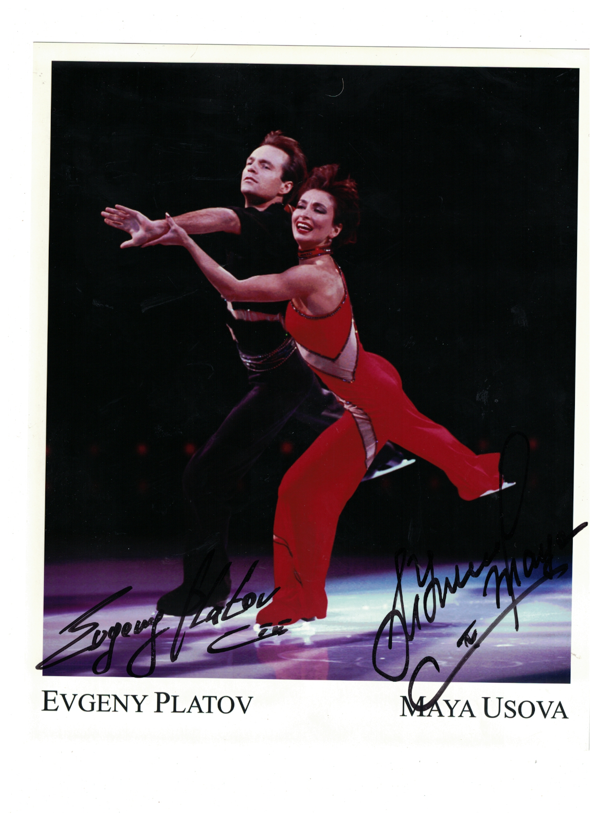 Evgeny Platov Maya Usova Olympic Figure Skating Signed 8x10 Photo Poster painting W/Our COA