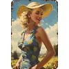 Pin up girl - Panneaux en &eacute;tain m&eacute;tallique(20*30cm/30*40cm)