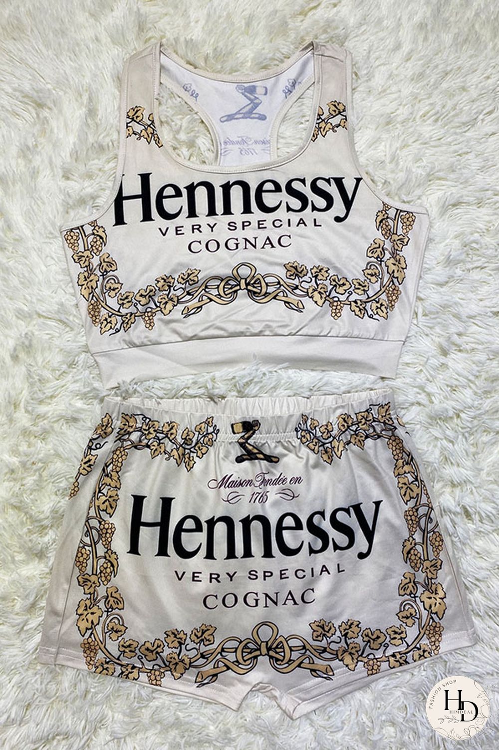 Red-green Sexy Print Straight Sleeveless Two Pieces