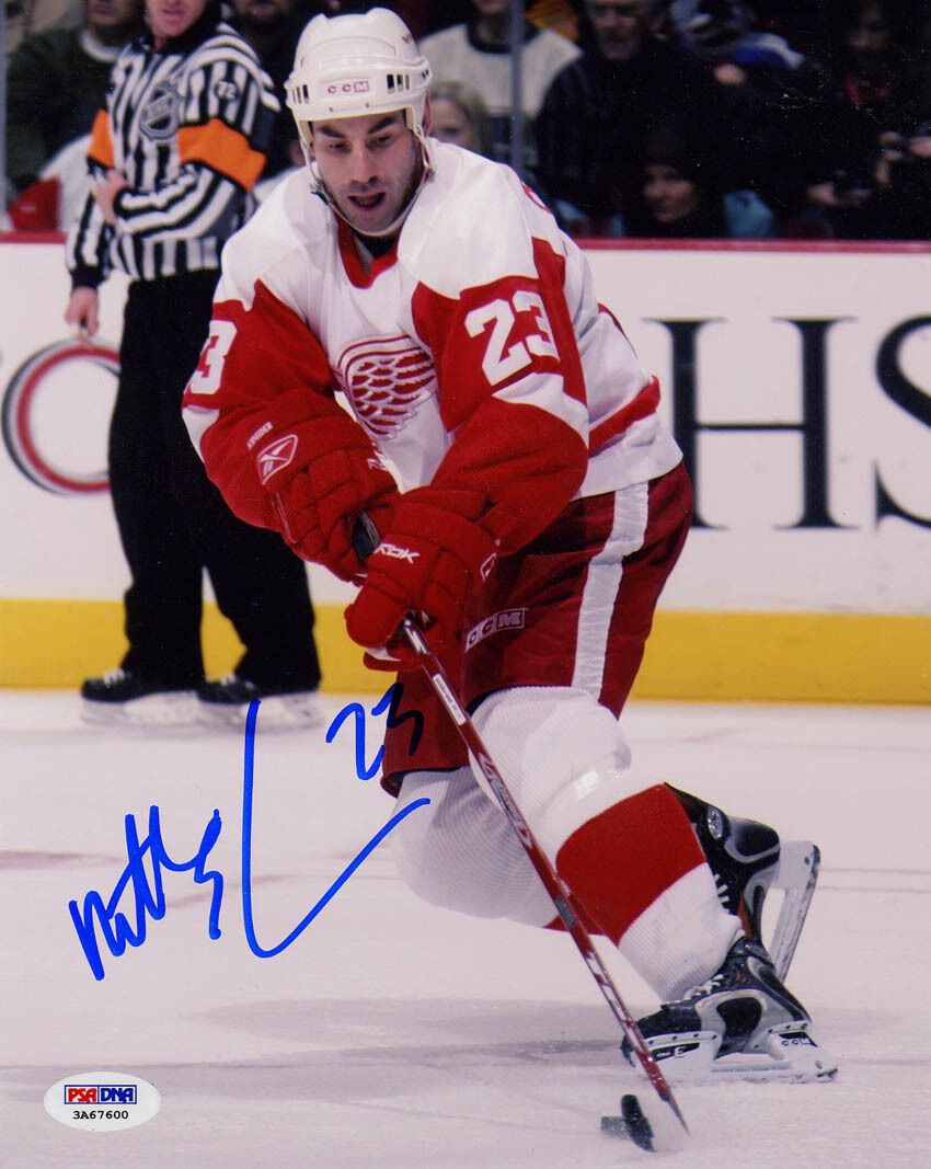 Mathieu Schneider SIGNED 8x10 Photo Poster painting Detroit Red Wings PSA/DNA AUTOGRAPHED