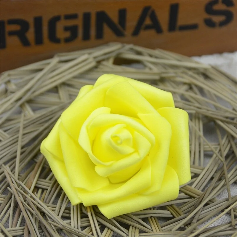 10pcs 6cm PE Foam Artificial Rose Flower Heads For Wedding Home Party Decoration DIY Garland Craft supplies Fake Flowers Ball