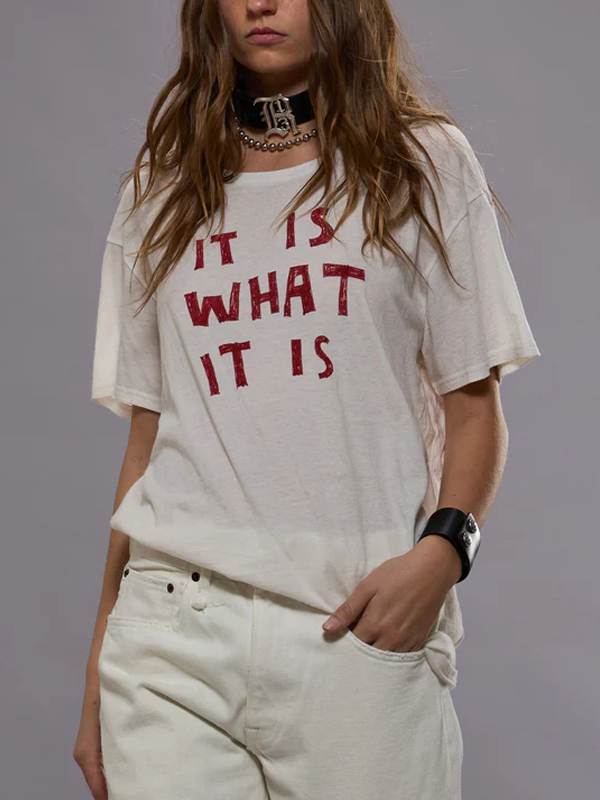 Letter Printed Women's Short Sleeves tjj Shicloths