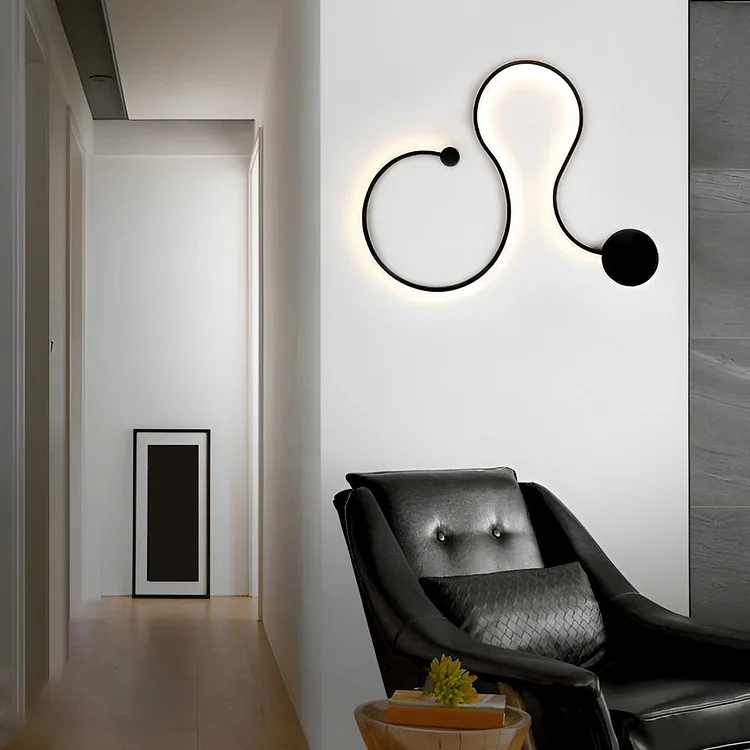 Creative Long Curved Linear LED Modern Wall Sconce Lighting Wall Light Wall Lamp - Appledas