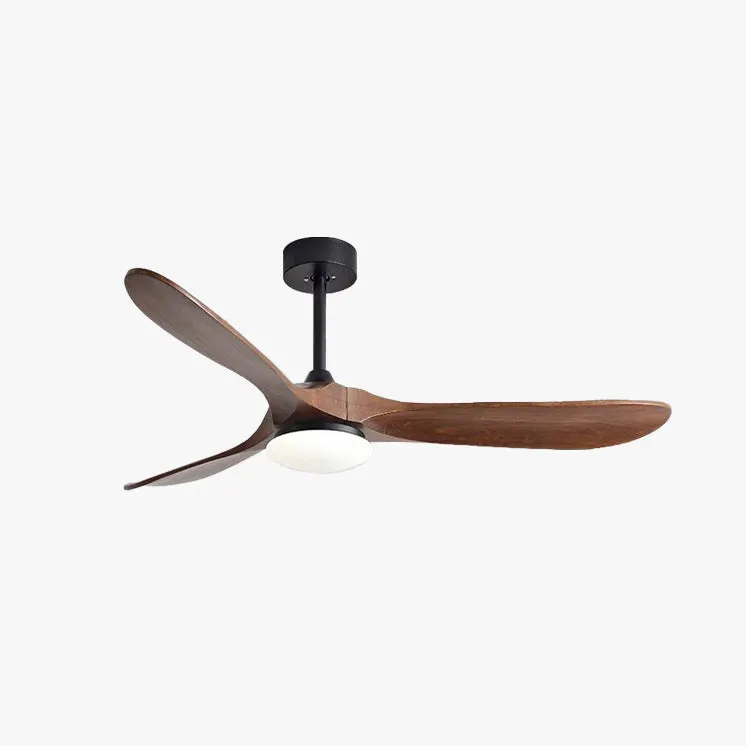 Haydn 3-Blade Industrial DC Ceiling Fan with Light & Wood 52''