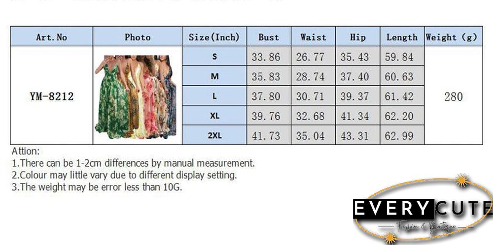 Popular European and American Deep V-neck Open Back Chiffon Dress