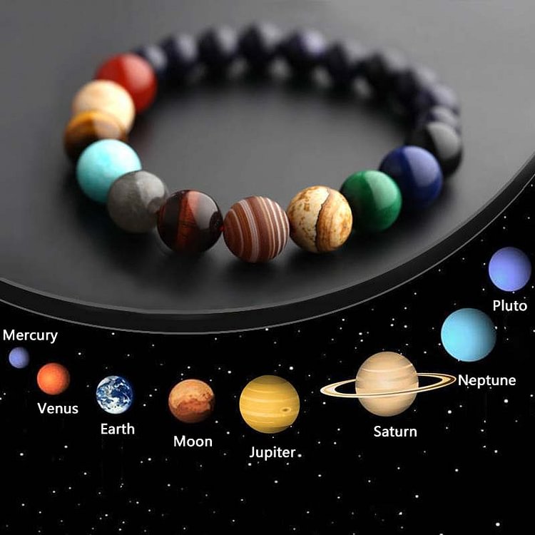 Cosmic Galaxy Colorful Stone Seven Chakra Yoga Bracelet
