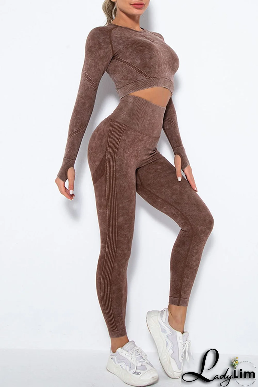 Purple Casual Sportswear Print Split Joint O Neck Long Sleeve Two Pieces