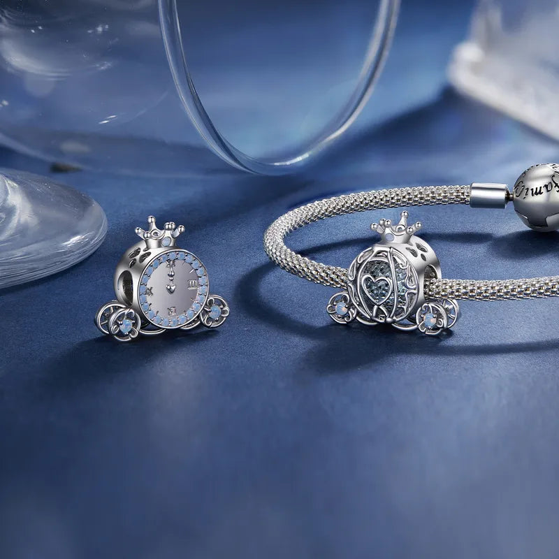 1 Piece 15*18mm Hole 4~4.9mm 925 Sterling Silver Glass Nano Opal White Gold Plated Pumpkin Heart Shape Beads Jewelry Accessories