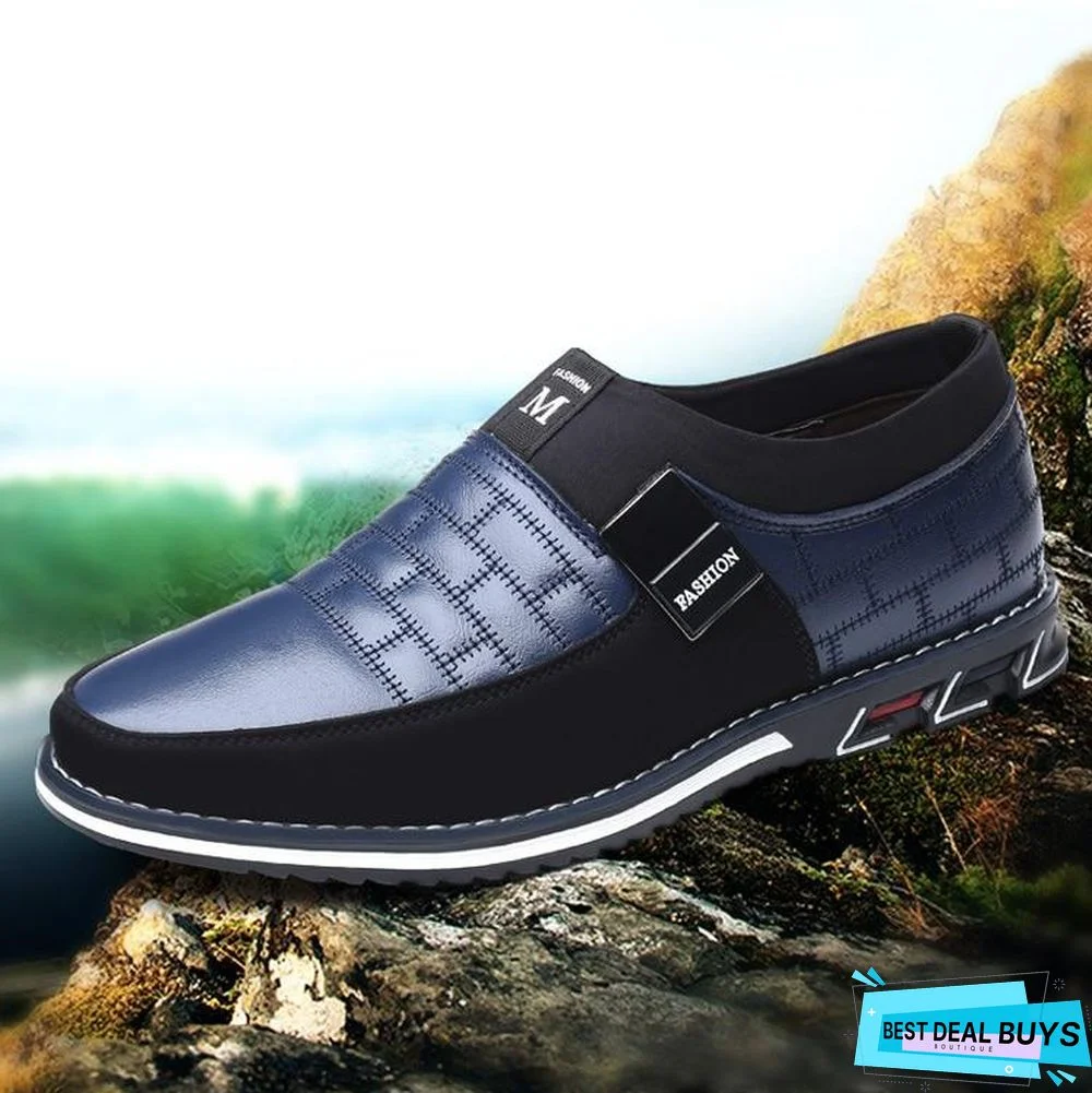 Leather Men Casual Shoes Mens Loafers Moccasins Breathable Slip On Black Driving Shoes