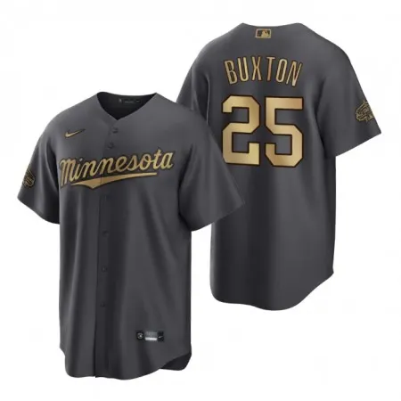 Men's Minnesota Twins #25 Byron Buxton 2022 All-Star Charcoal Cool Base Stitched Baseball Jersey KARI