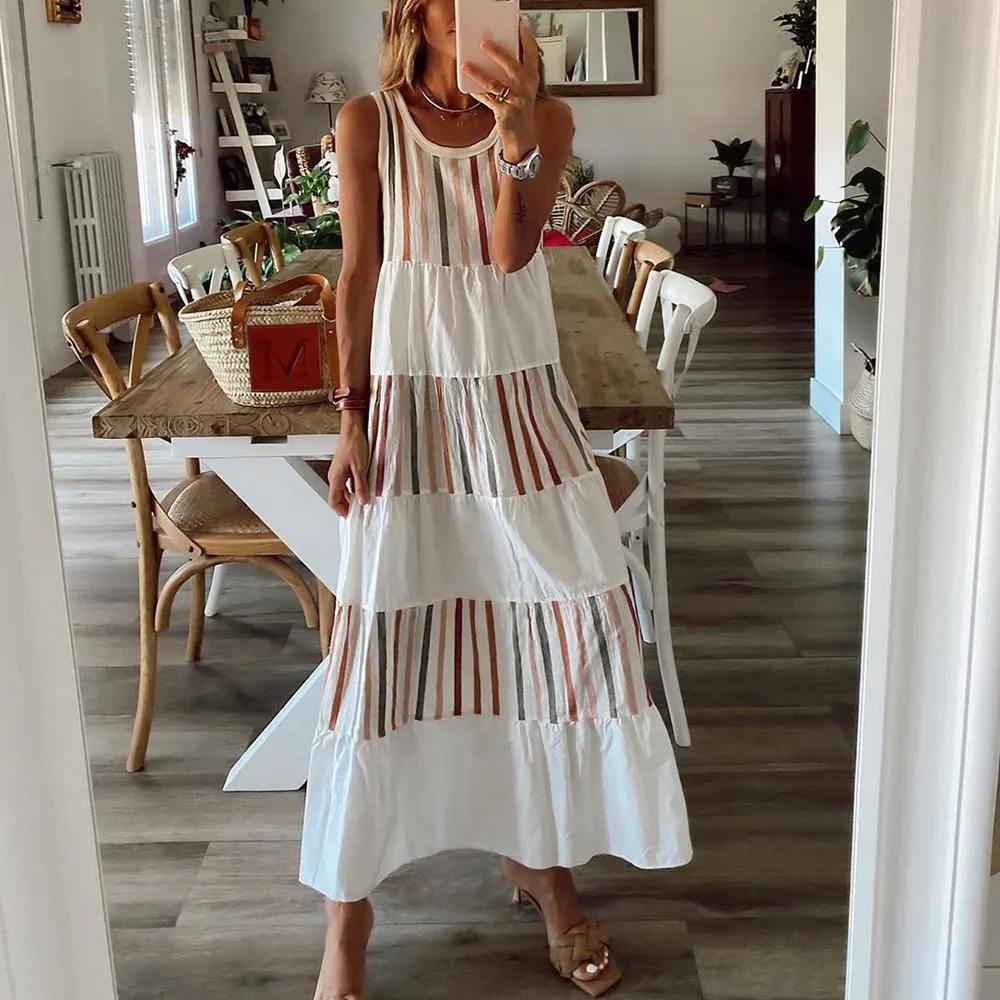 Full of Personality Striped Maxi Dress--vocosishoes
