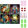 4pcs Diamond Painting -DIY Round Drill Fox Owl Lion Panda