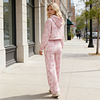 Women's Street Style Pink Camo Hooded Tracksuit Two-piece Set by Inlyline