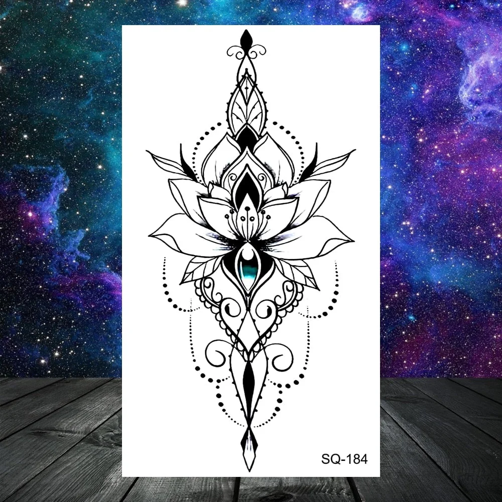 Realistic Rose Flower Snake Temporary Tattoos For Women Adult Skull Peony Lips Sword Tree Fake Tattoo Neck Arm Hands Small Tatoo