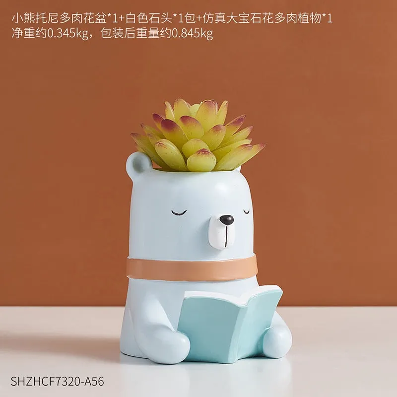 Cartoon Animal Flowerpot Balcony Decorations Pots for Plants and Flowers Garden Pots Modern Home Office Decor Children's Gifts