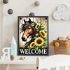 Diamond Painting-DIY Full Round Drill Sunflower Horse