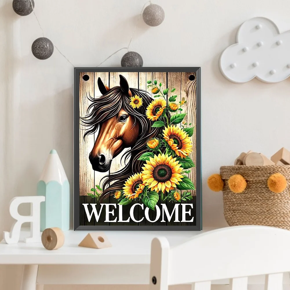 Diamond Painting - Full Round Drill - Sunflower Horse(Canvas|30*40cm)