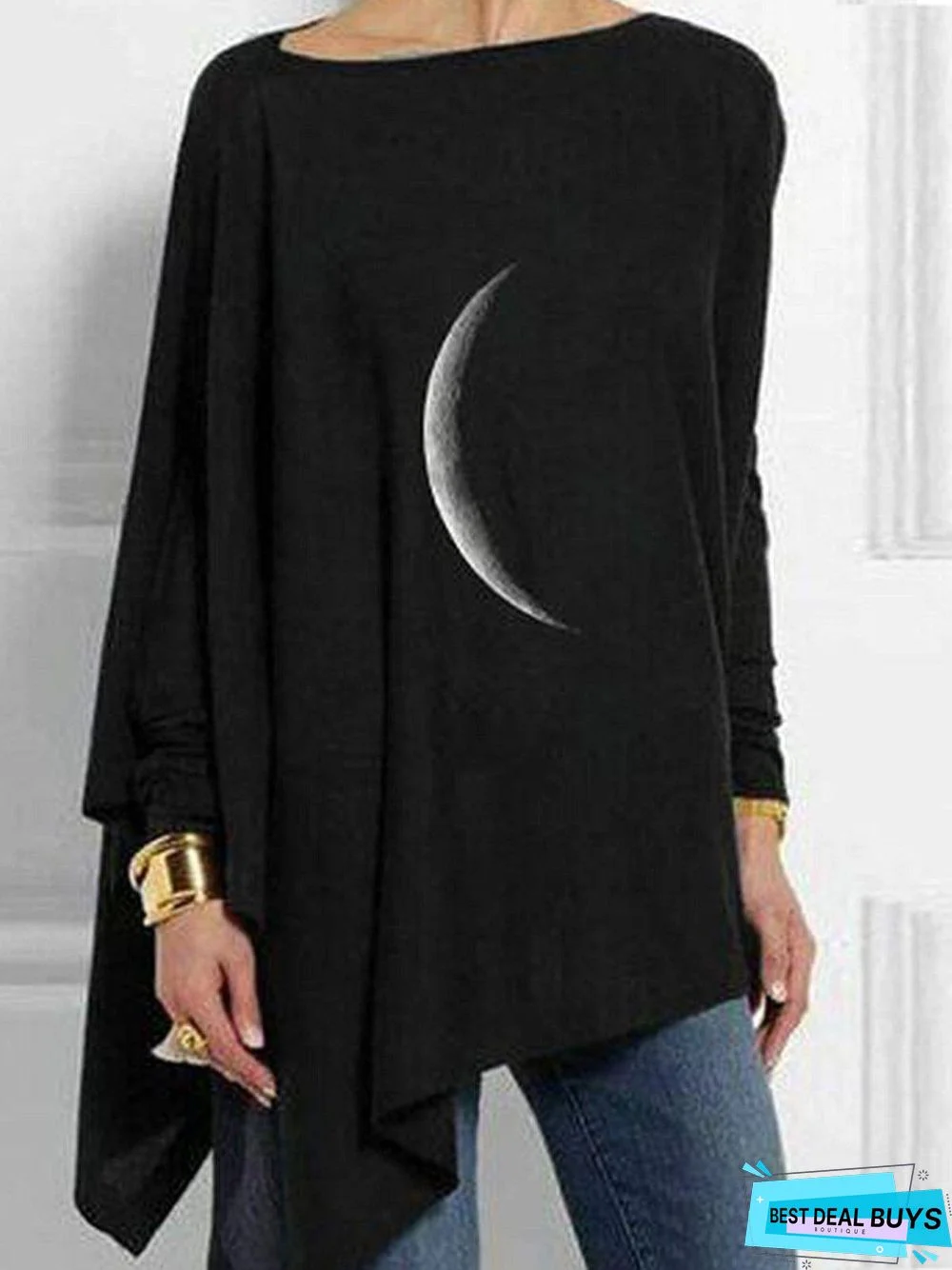 Long Sleeve Round Neck Tunic Top