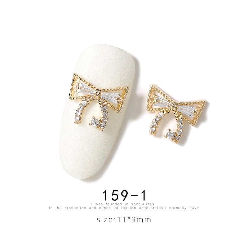 2 pieces nail art butterfly ornament flash nails zircon rhinestone nail decoration gemstones butterfly nail alloy bow diamond