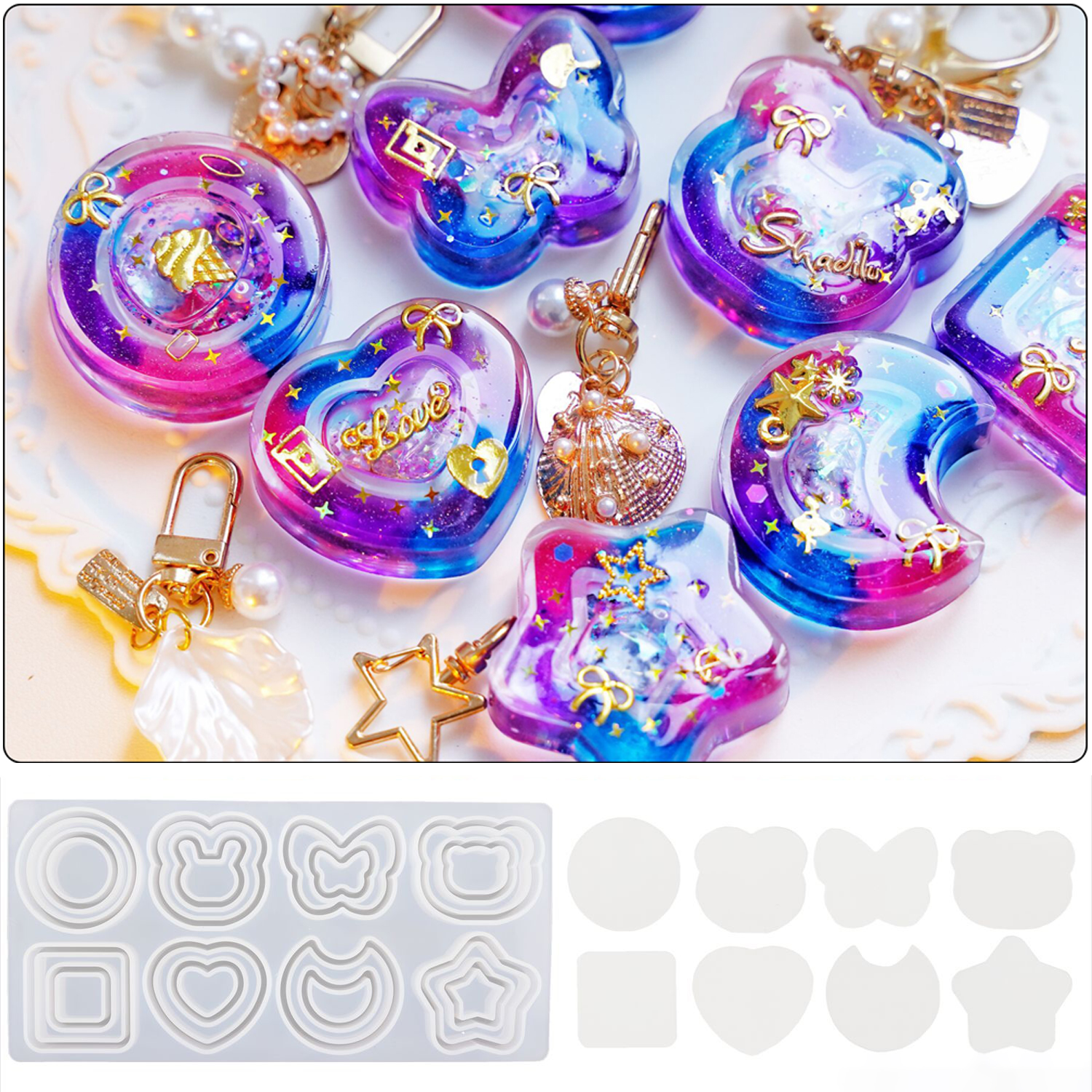 Shake Up Your Creativity with CrazyMold's 8 in 1 Shaker Resin Molds