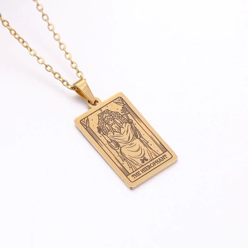 Minimalist Human Tarot 304 Stainless Steel Plating Pendant Necklace