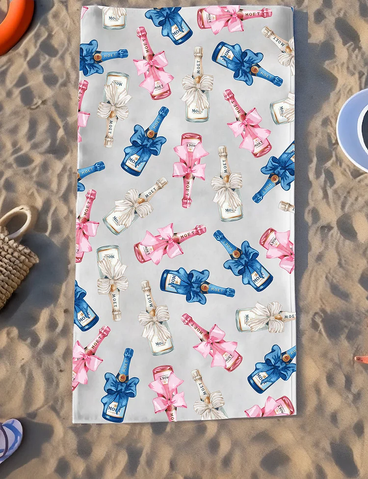 Drink Champagne Beach Towel