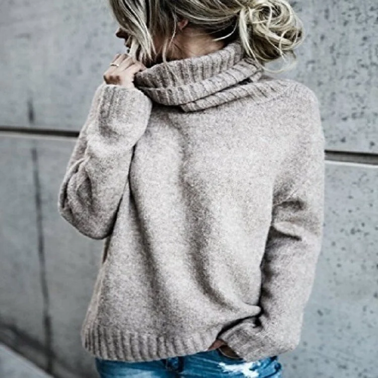 Uveng Fashion Turtleneck Long-sleeved Pullover Knitted Sweaters