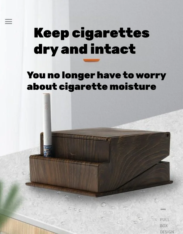 Automatic bouncing wood grain car cigarette box