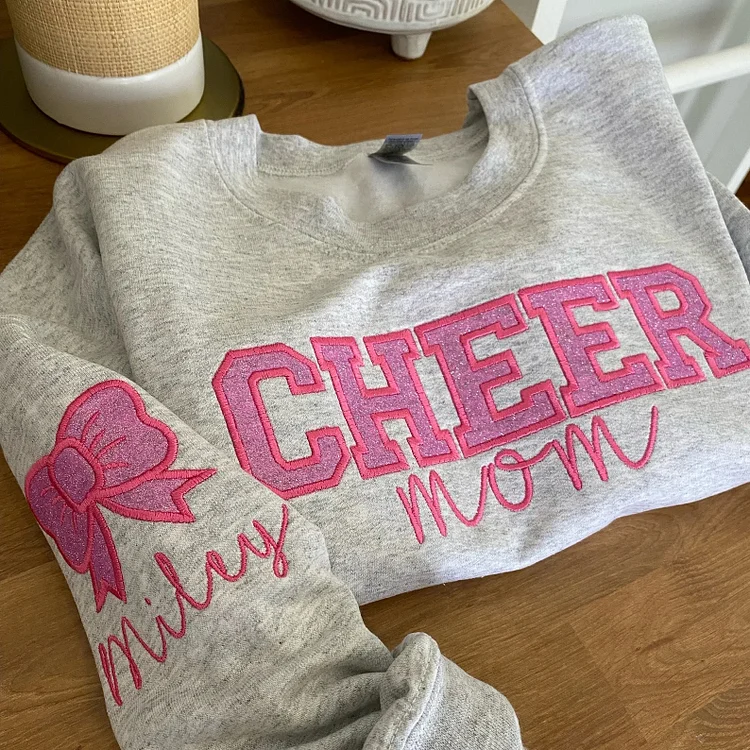 Personalized Embroidered Cheer Mom Sweatshirt