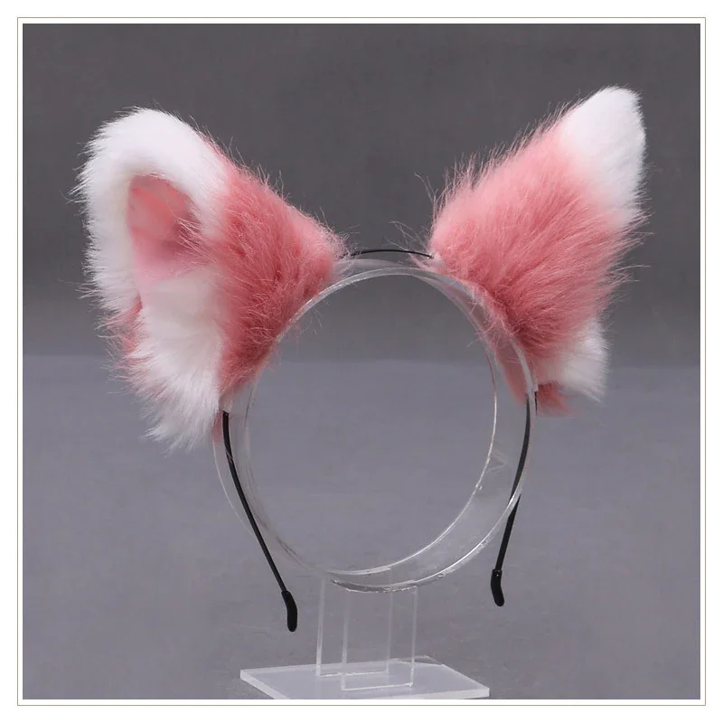 Billionm OJBK Fox Ear Headband Anime Cosplay Beast Ear Wolf Ears Girls Kawaii Handmade Plush Animals Hair Hoop Cute Cat Hair Accessories