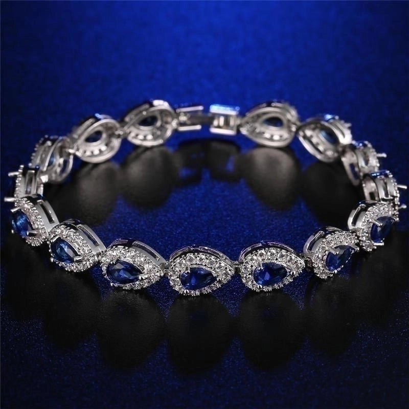 Copper Rhodium Plated Lady Minimalist Inlay Geometric Zircon Bracelets