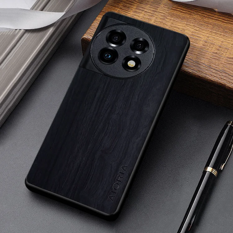 Simple retro wood grain oneplus phone case