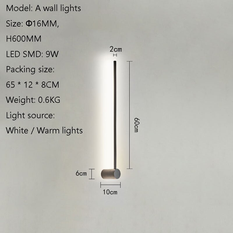 Modern Minimalist Wall Lamps Living Room Bedroom Bedside LED Wall Sconce Stair Hallway Long Wall Light Indoor Lighting Fixture