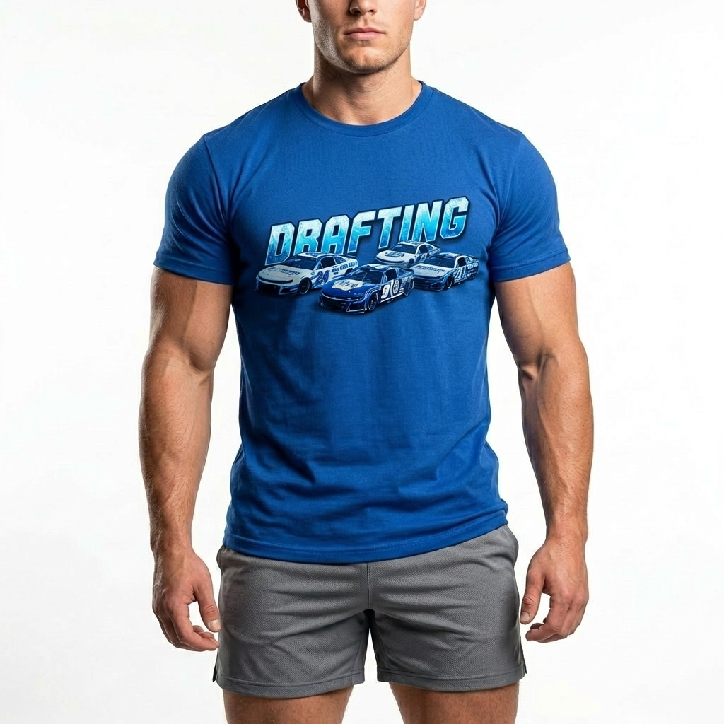  Men's American Racing-themed Casual Printed Short-Sleeved T-shirt Avantcool