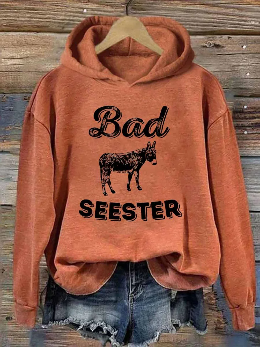 Bad Ass Seester Donkey Hoodie