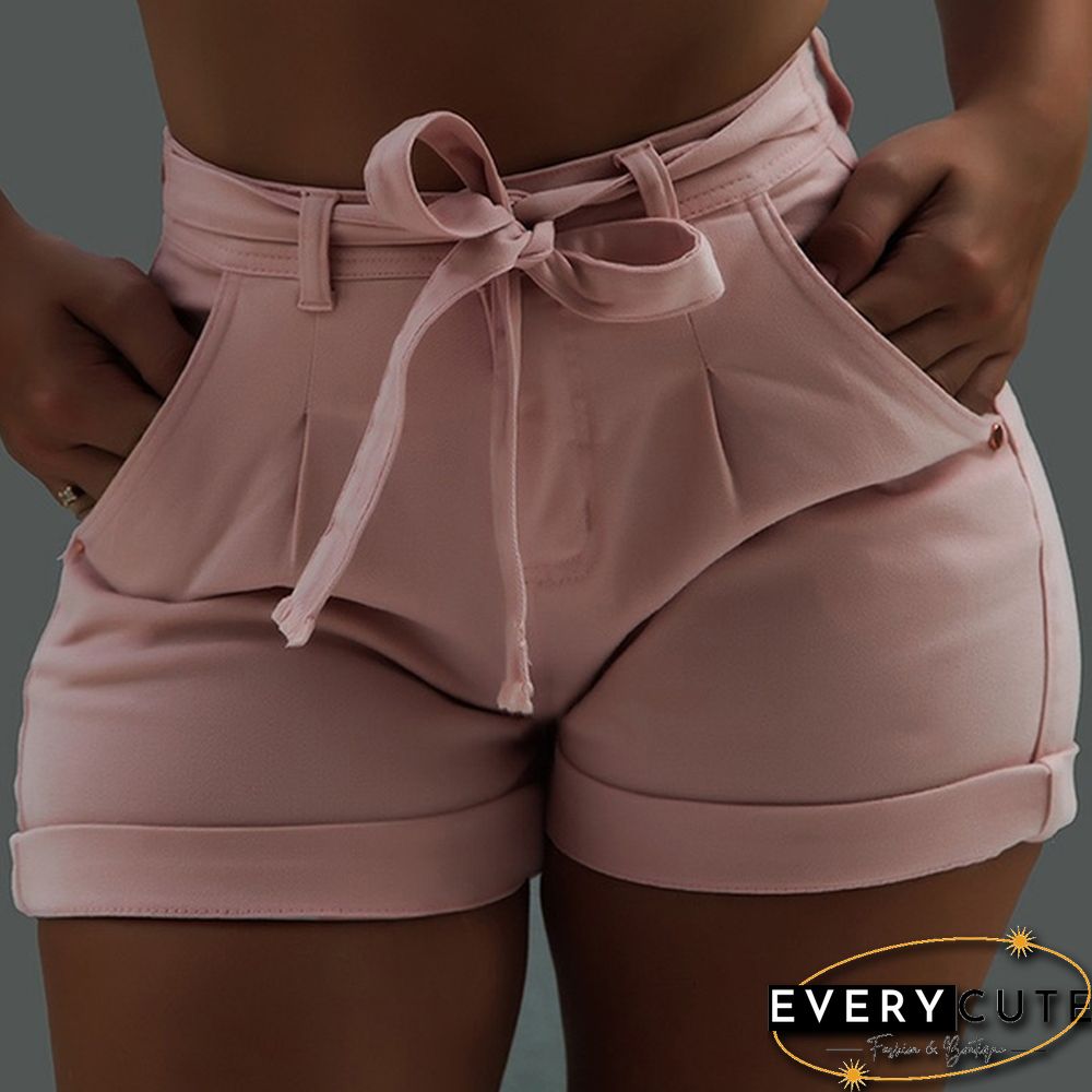 New Women's Fashion High Waist Lace-up Short Denim Jean Casual Denim Short Push Up Skinny Slim Denim Short