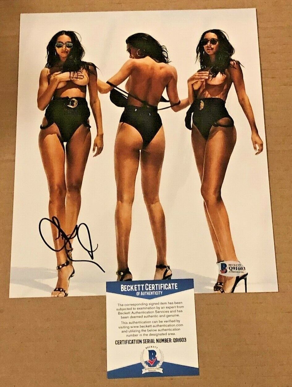 LAIS RIBERIO SIGNED 8X10 Photo Poster painting S.I. SWIMSUIT MODEL BECKETT CERTIFIED