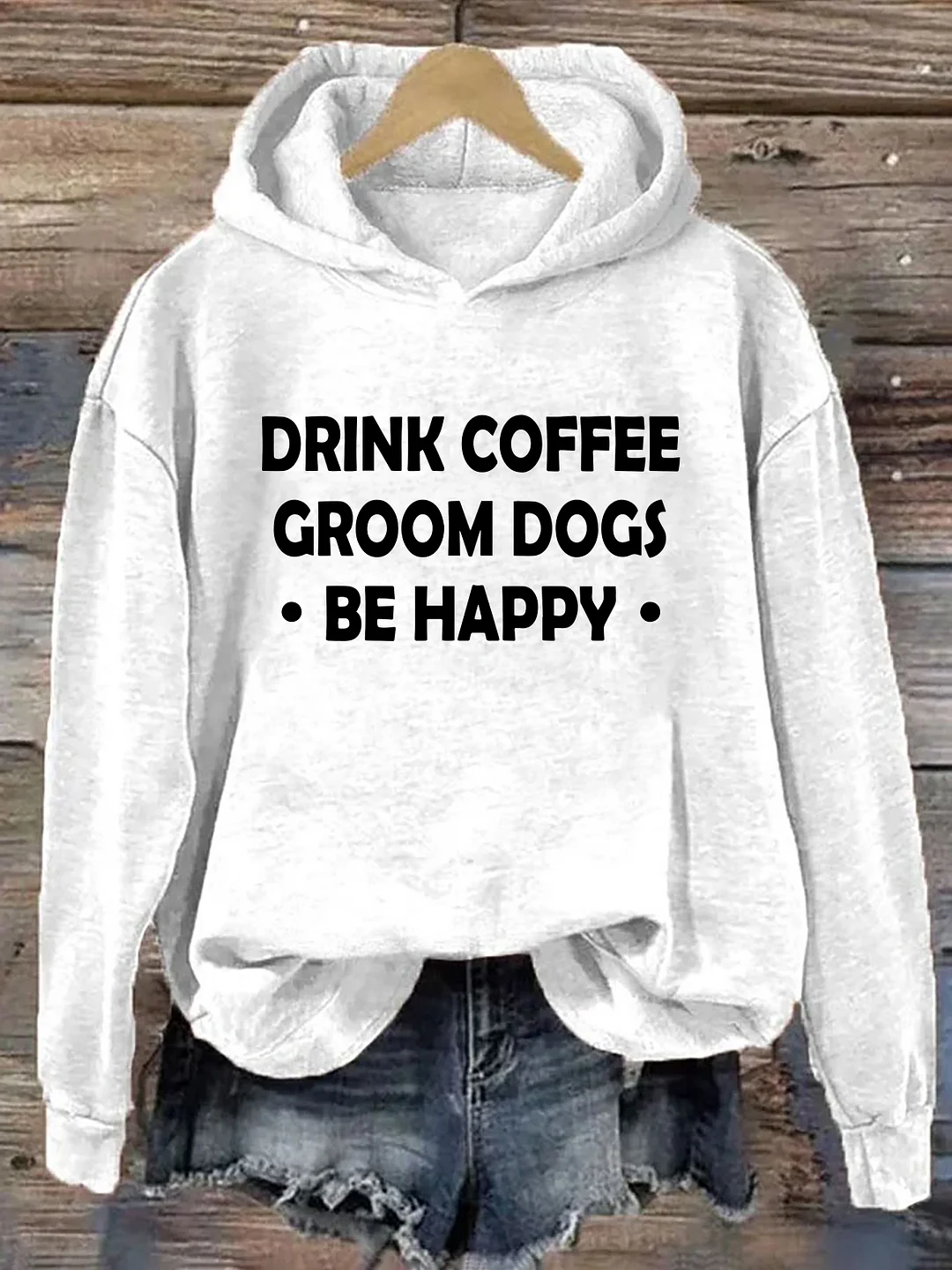 Drink Coffee Groom Dogs Be Happy Hoodie