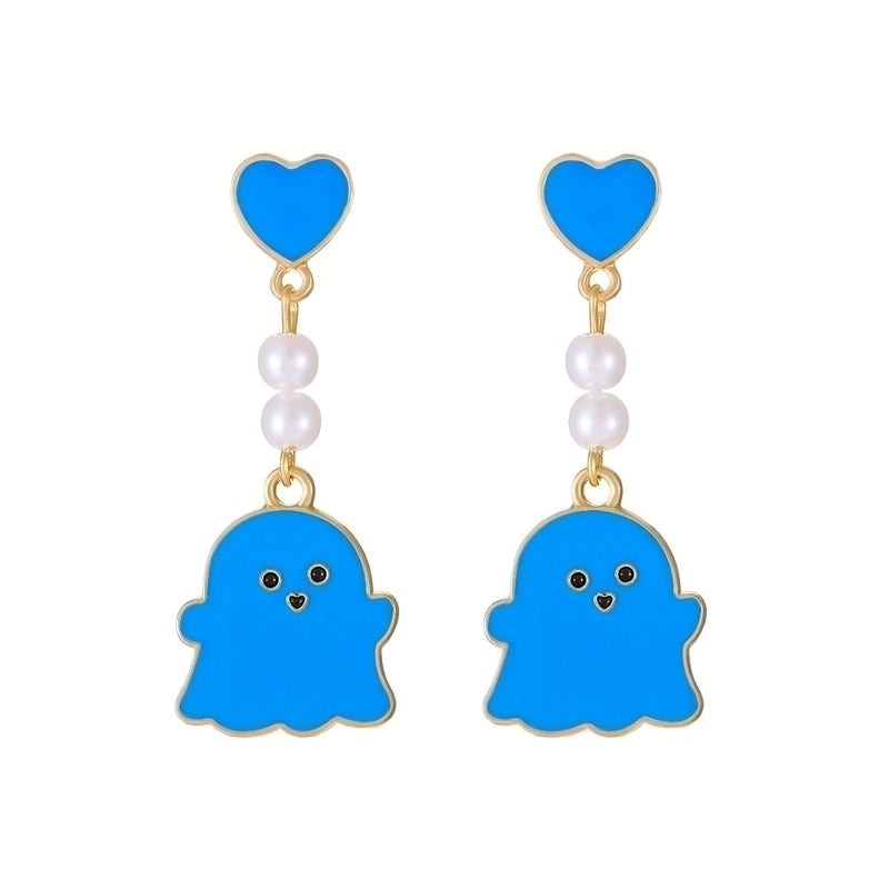 1 Pair Fashion Ghost Pearl Alloy Drop Earrings