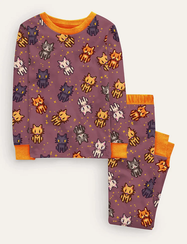 Kid's Stardew Cats Videogame Pajama Set