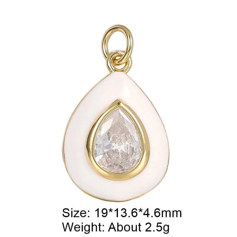 1 Piece 29 * 16mm Copper Artificial Gemstones Heart Shape Jewelry Accessories Pendant Chain