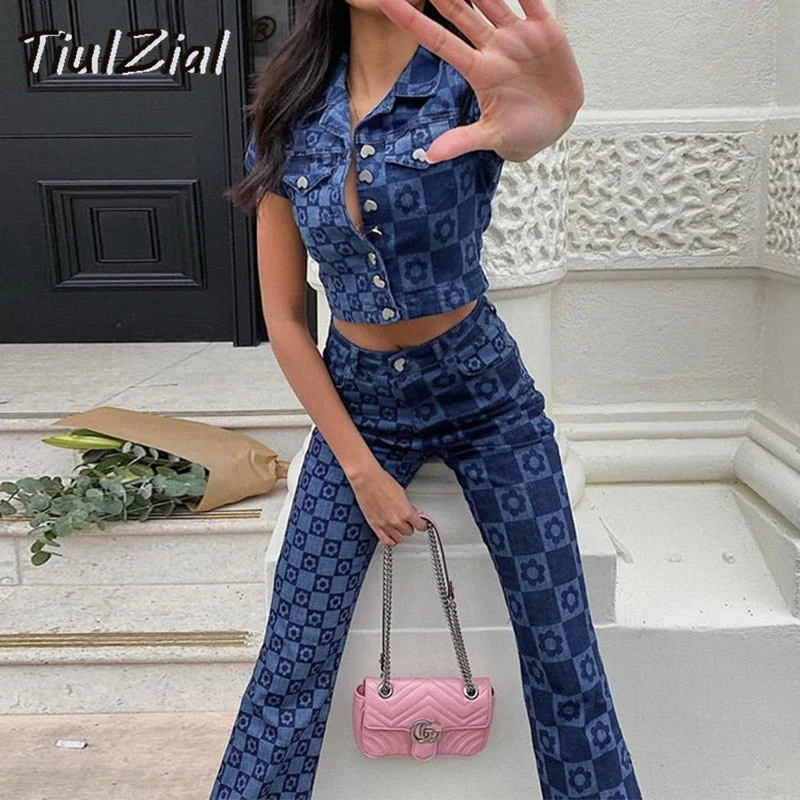 Y2K E Girl Print Floral High Waist Flare Pants Women Summer Long Trousers Summer Sweatpants Capris Pant Bottom 2022