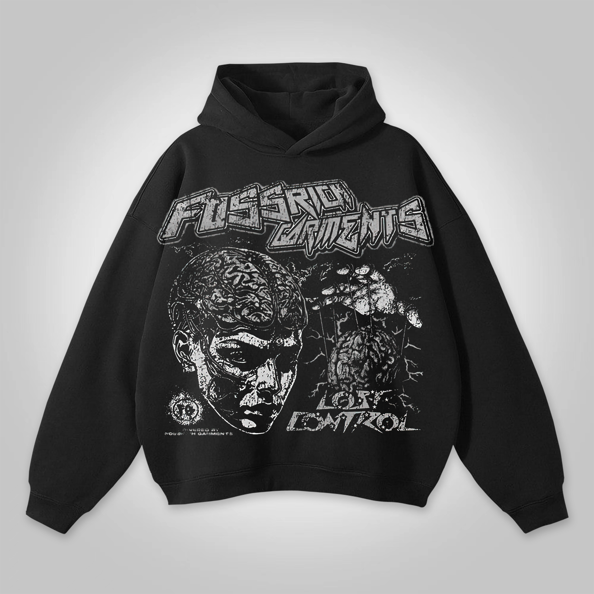 Sopula Vintage Losing Control Abstract Brain Graphic Cotton Hoodie - SOPULA