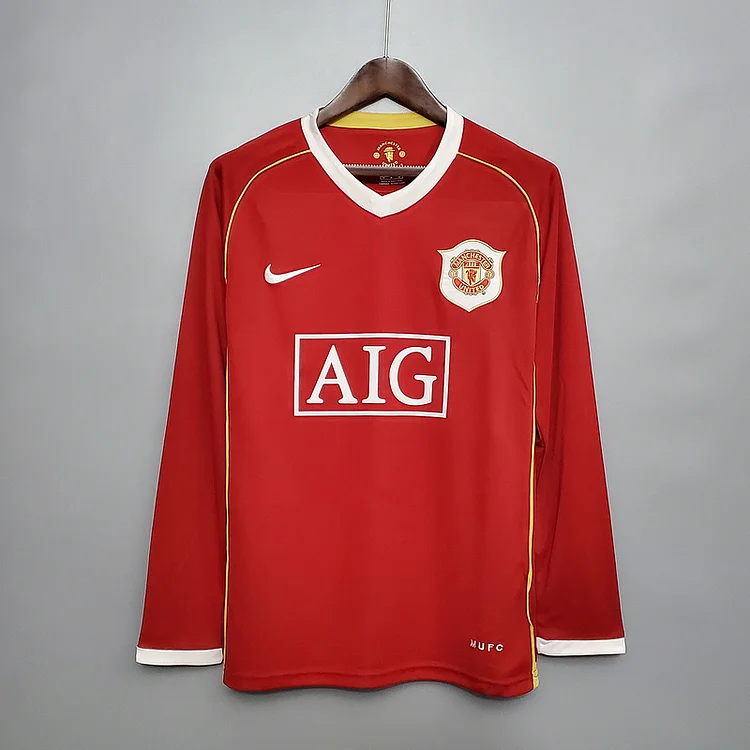 Retro 2006-2007 Manchester United Long sleeve home S-XXL Football jersey retro