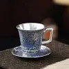 999 Silver National Trend Cultural and Creative Silver Gilded Black Bird Tea Cup/Water Cup