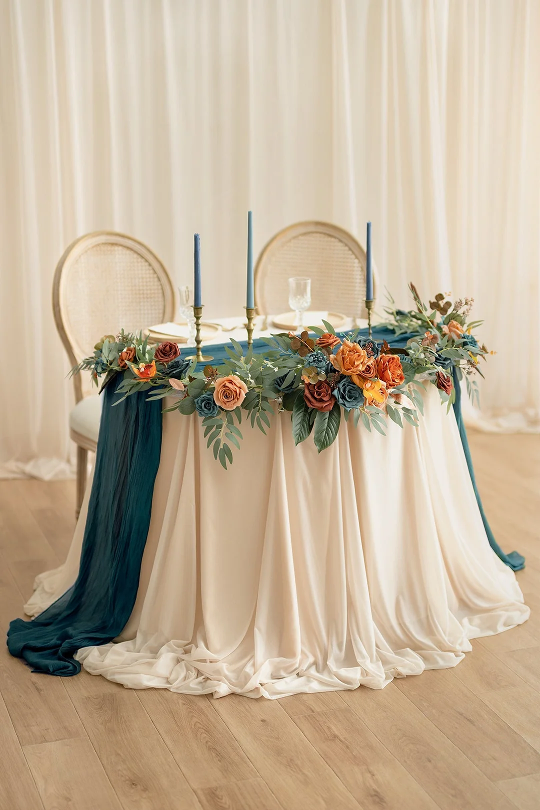 6ft Flower Garland in Dark Teal